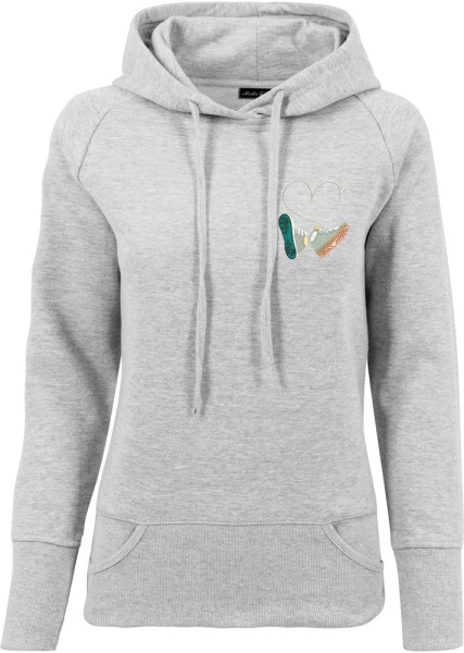 Mister Tee Damen Damen Ladies Kicks Love EMB Hoody Grey-S