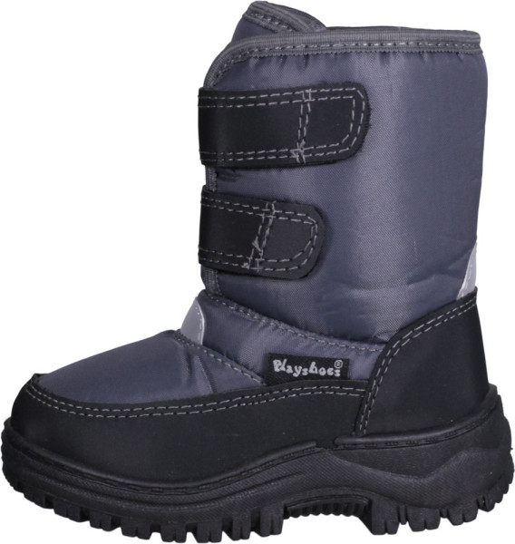 Playshoes Kinder Winterschuh Winter-Bootie mit Klettverschluss Grau