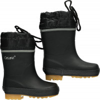 CeLaVi Kinder Gummistiefel gefüttert Thermal Wellies mit Lining Solid Black