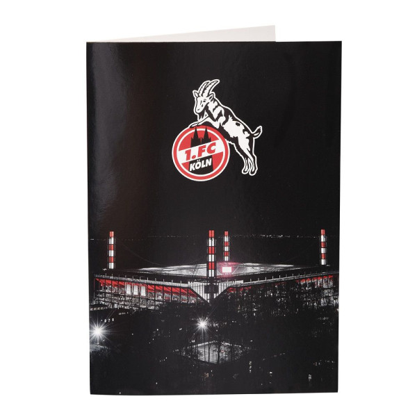 1. FC Köln Grußkarte Stadion Fussball Schwarz/Rot
